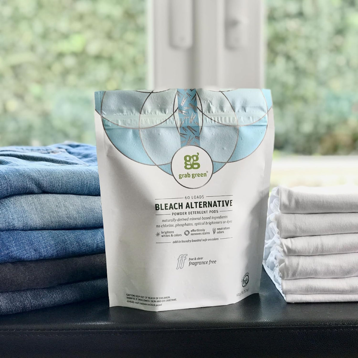 Grab Green Bleach Alternative Pods, 60 Count, Chlorine Free, Fragrance Free, Plant and Mineral