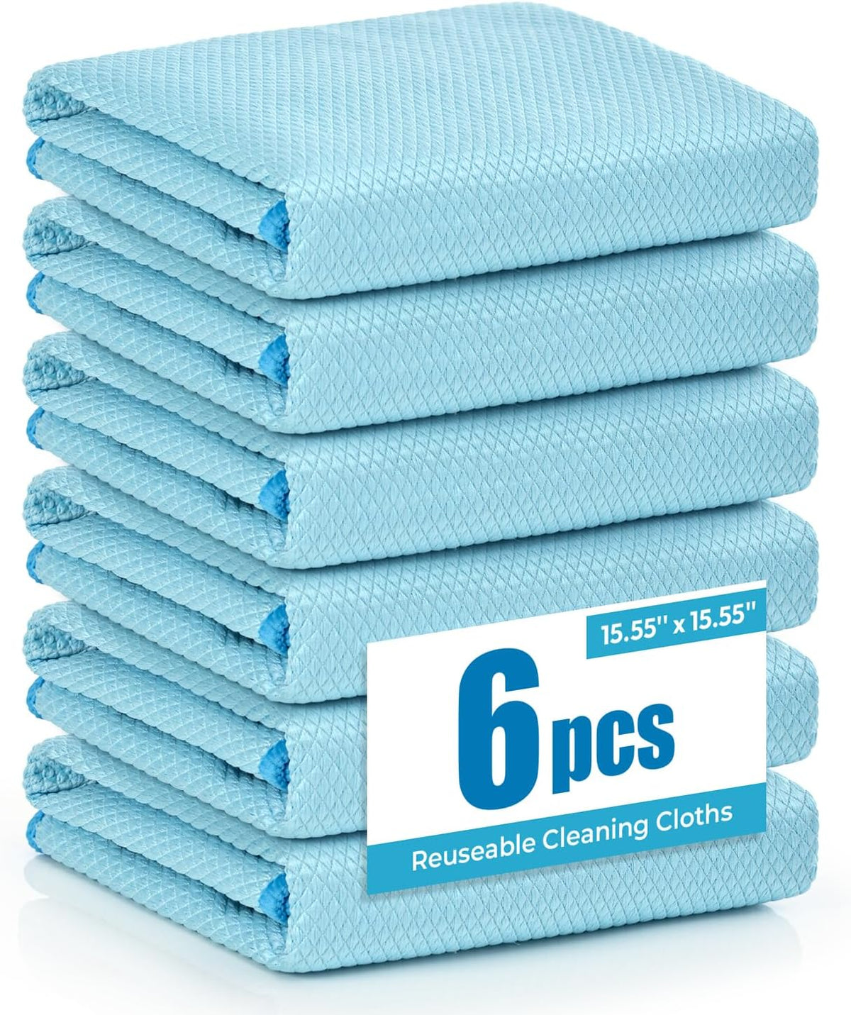 Nanoscale Microfiber Cloths 15.55”x 15.55”, Glass Window Mirror Stainless Steel Car Cleaning