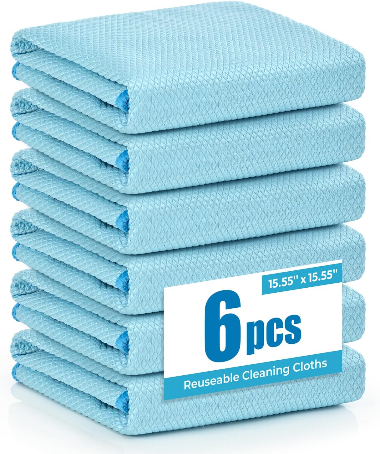 Nanoscale Microfiber Cloths 15.55”x 15.55”, Glass Window Mirror Stainless Steel Car Cleaning