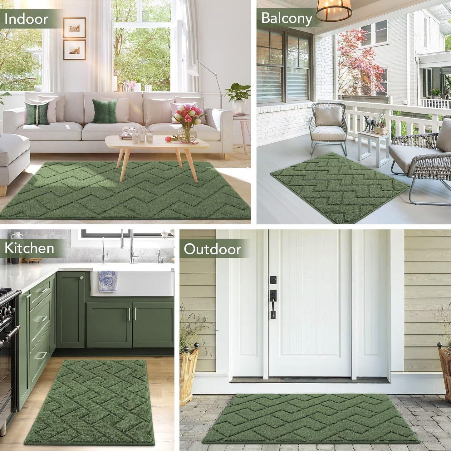 hicorfe Indoor Door Mat,Non Slip Door Mats,32"x48" Front Back Door Mat Rubber Backing,Absorbent