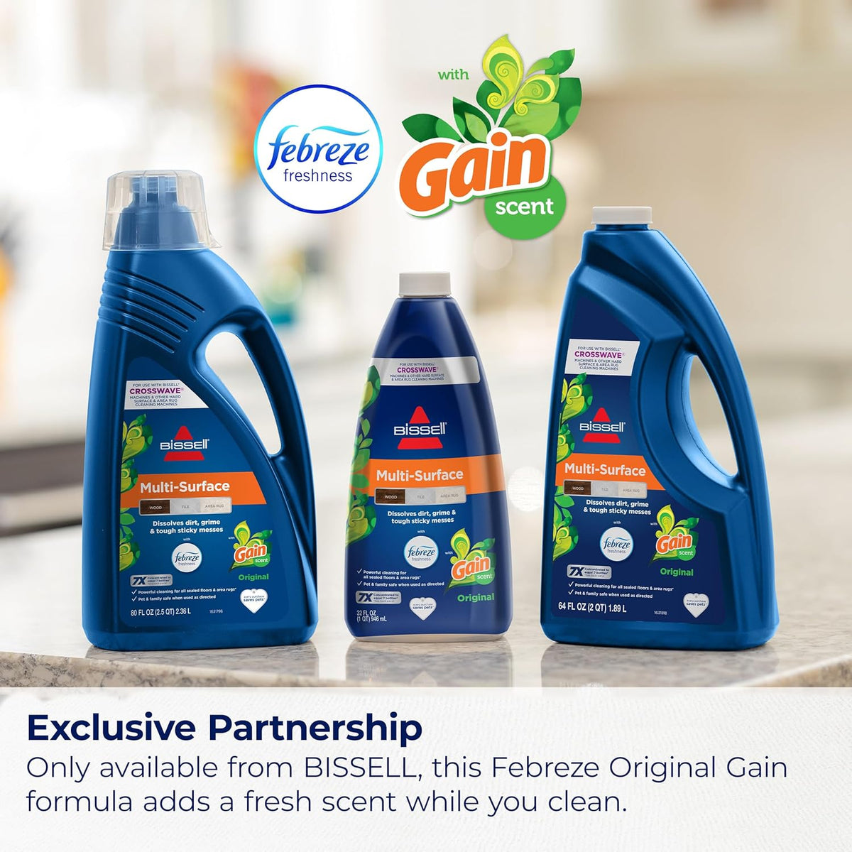 Bissell® Multi-Surface with Febreze + Gain, 3445G, 80 oz, Safe of Sealed Hard Floors and Area Rugs
