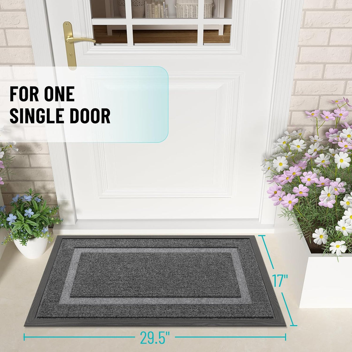 OLANLY Front Door Mat Indoor Outdoor Entrance, Waterproof All-Season, All-Weather Doormat, Sturdy