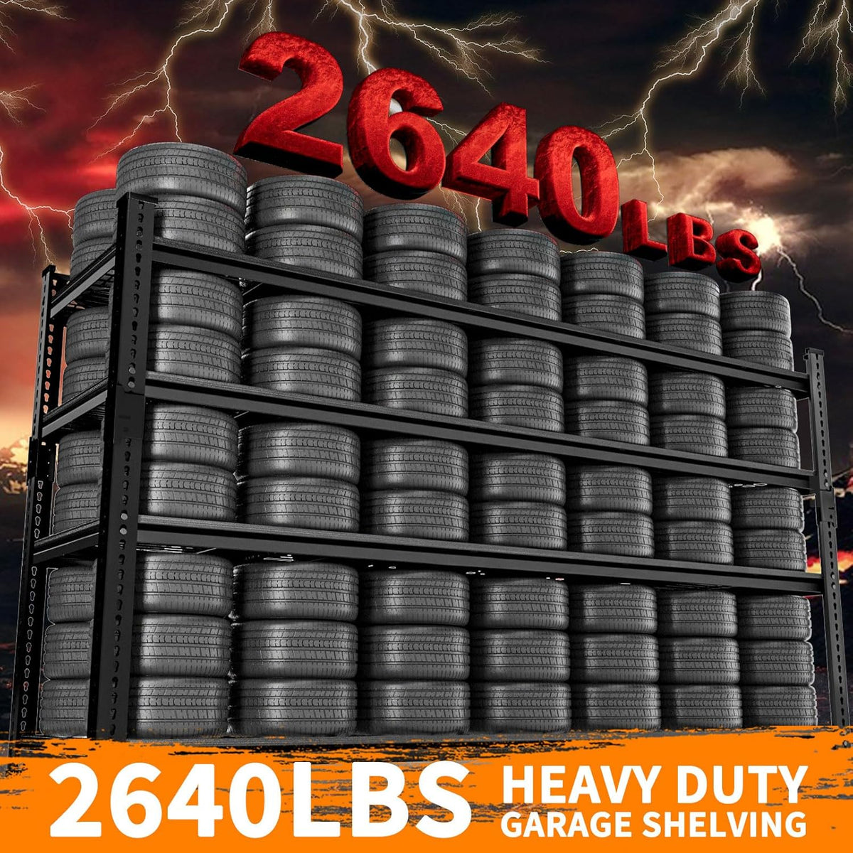 Storage Shelves Heavy Duty 3 PCS, 60"L x 24"W x 60"H Garage Wire Shelving Unit Loads 2640LBS