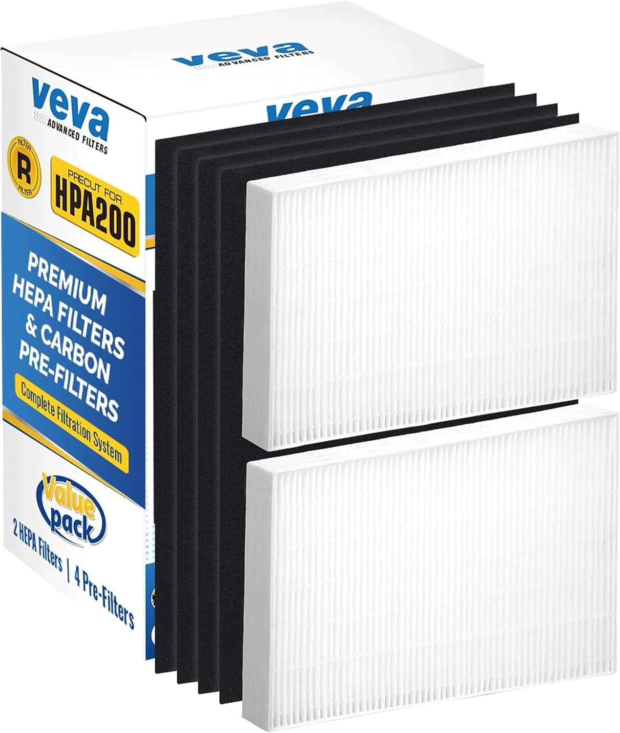 HPA200 Replacement Filters for Honeywell Air Purifier - 2 HEPA Filters w/ 4 Carbon Pre-Filters