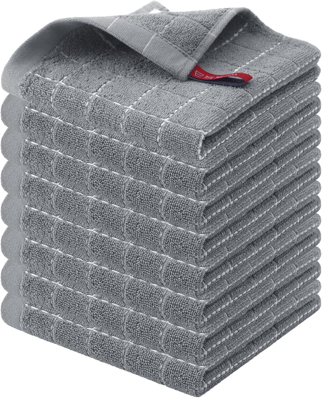 Homaxy 100% Cotton Terry Kitchen Dish Cloths, Ultra Soft and Absorbent Dish Towels for Kitchen