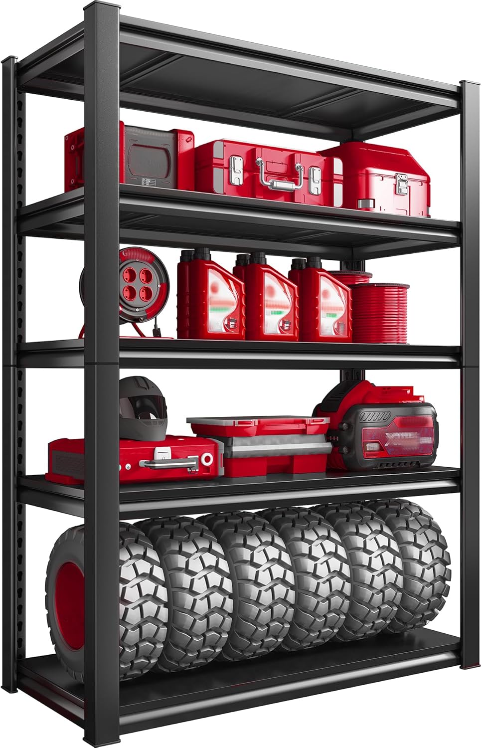 Raybee Storage Shelves 2000LBS Garage Shelving Heavy Duty, 5-Tier Adjustable Garage Shelves, Metal