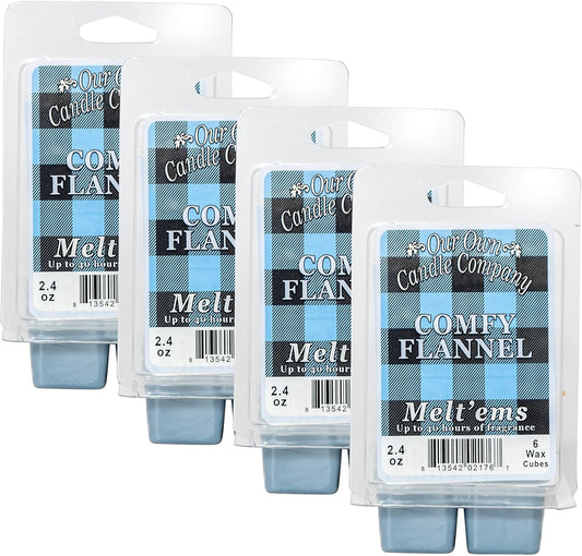 Our Own Candle Company Premium Wax Melt, Comfy Flannel Scent, Handmade in The USA, 24 Cubes (4