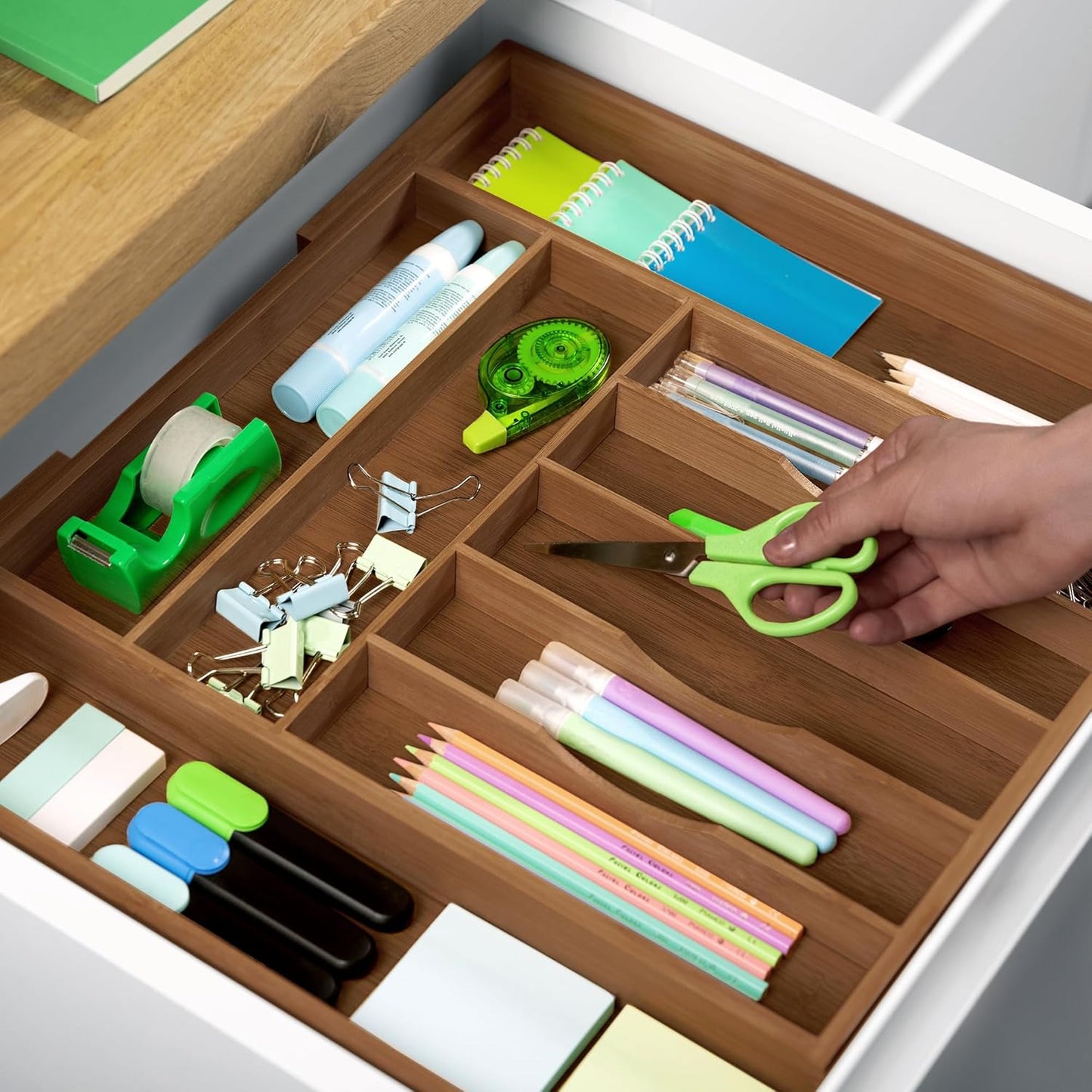 ROYAL CRAFT WOOD Luxury Bamboo Kitchen Drawer Organizer - Silverware Organizer - Utensil Holder and