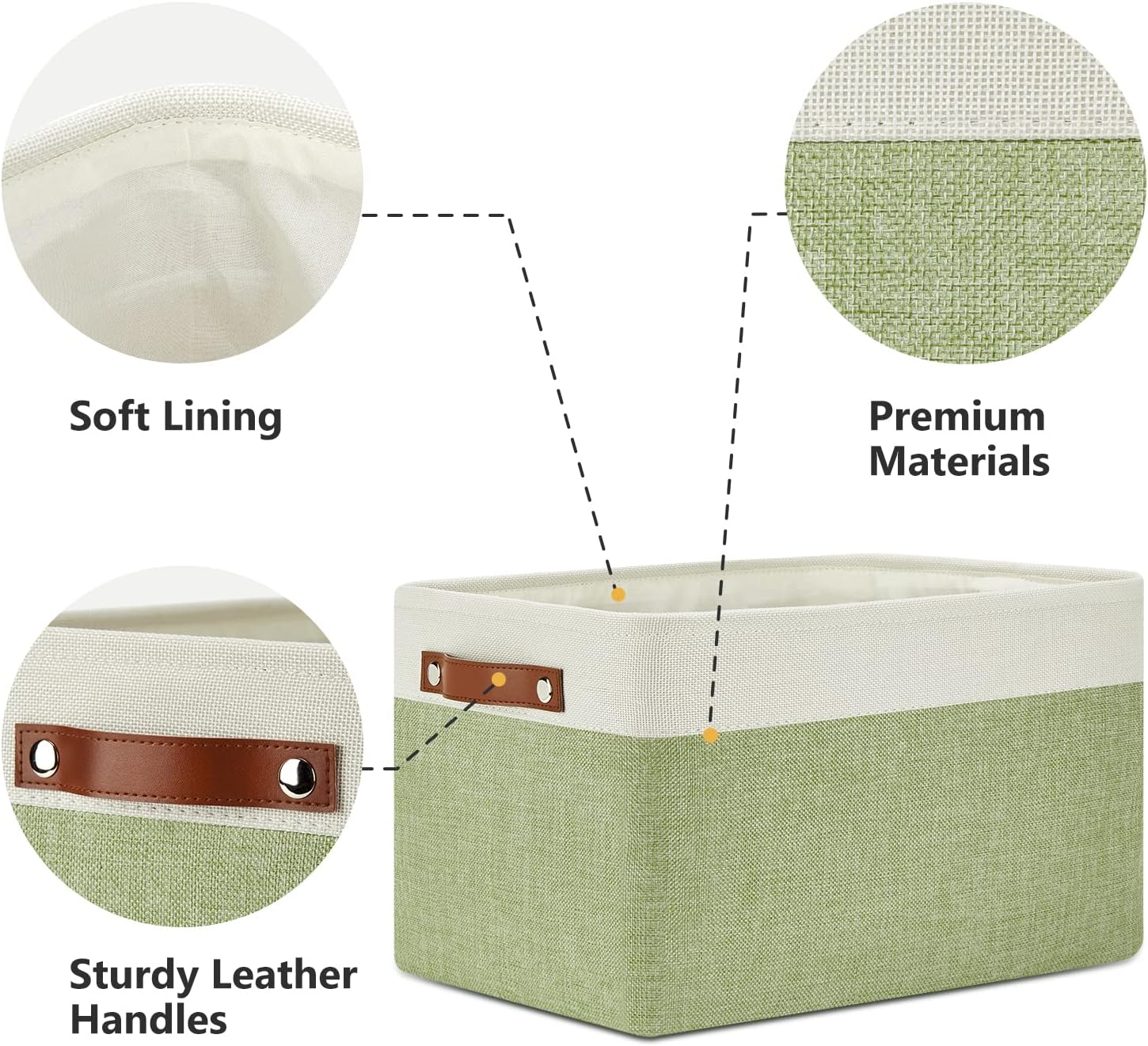 DULLEMELO Fabric Storage Bins for Laundry, Home, Foldable Storage Baskets for Shelves, Toys