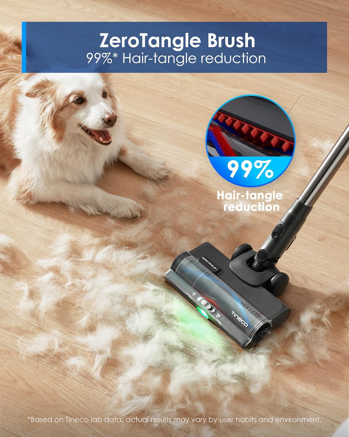 Tineco Pure ONE S50 Pro Cordless Stick Vacuum Cleaner, 200AW Powerful Suction, Zero Tangle Brush