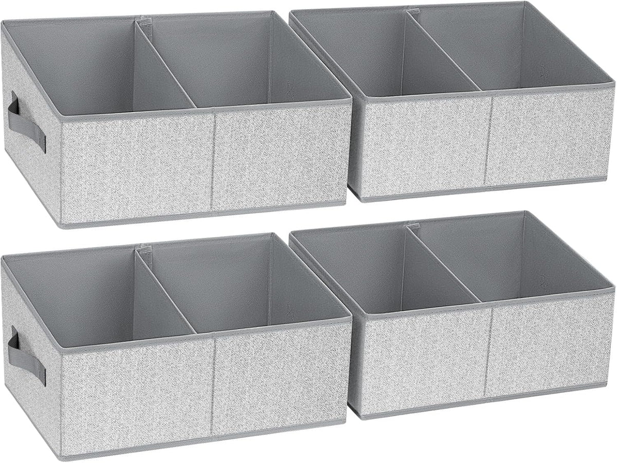 DIMJ Trapezoid Storage Bins for clothes - 4 Packs Closet Organizers and Storage Baskets, Foldable