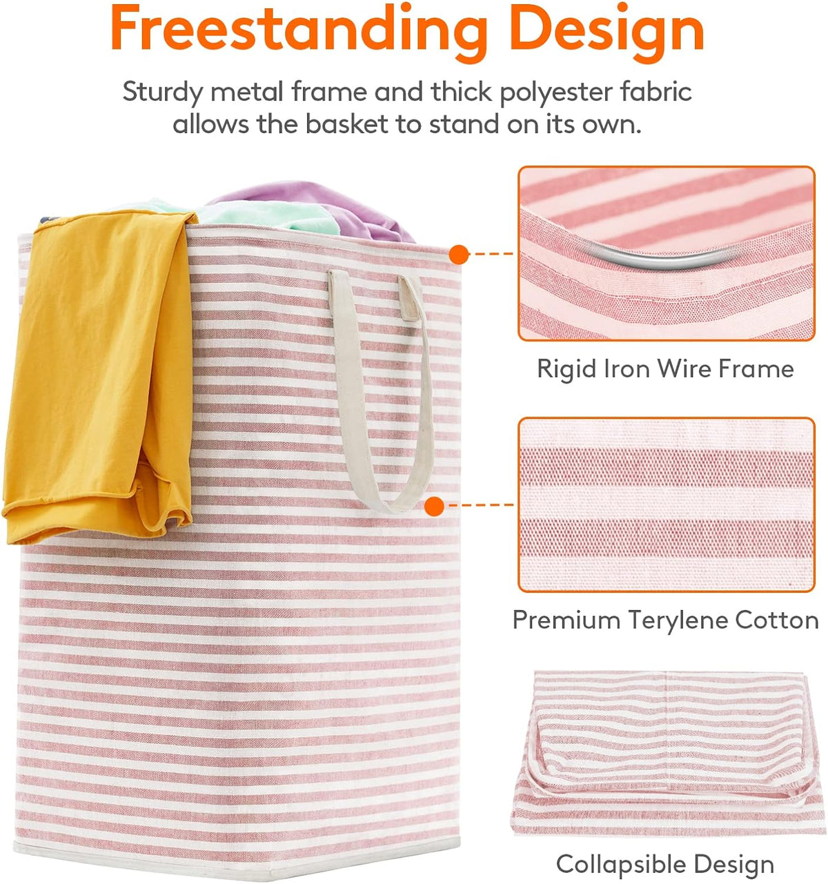 Lifewit Laundry Hamper Large Collapsible Laundry Basket, Freestanding Waterproof Clothes Hamper