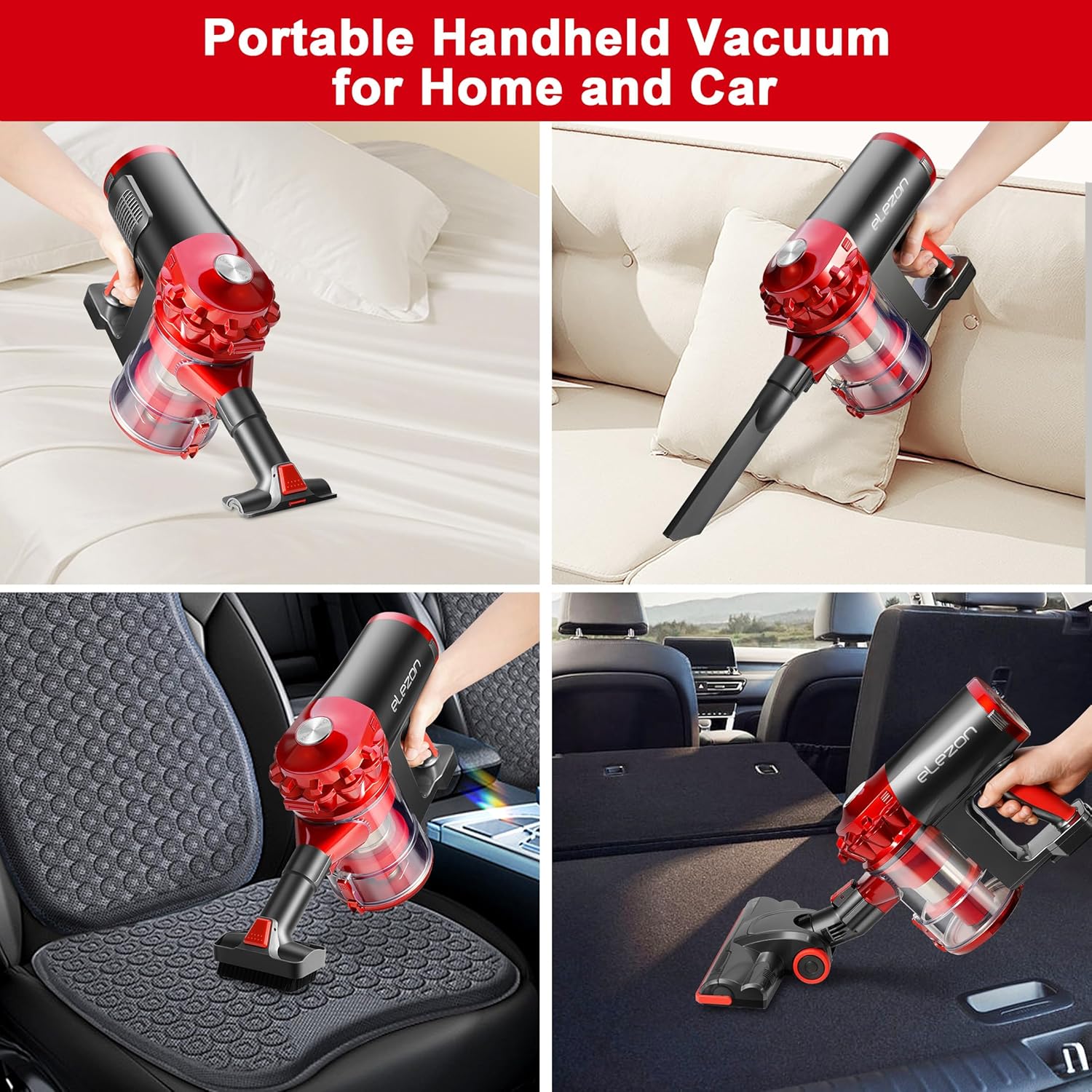 elezon A200 Cordless Vacuum Cleaner with 18000Pa Powerful Suction, 38 Min Runtime, 2200mAh Battery