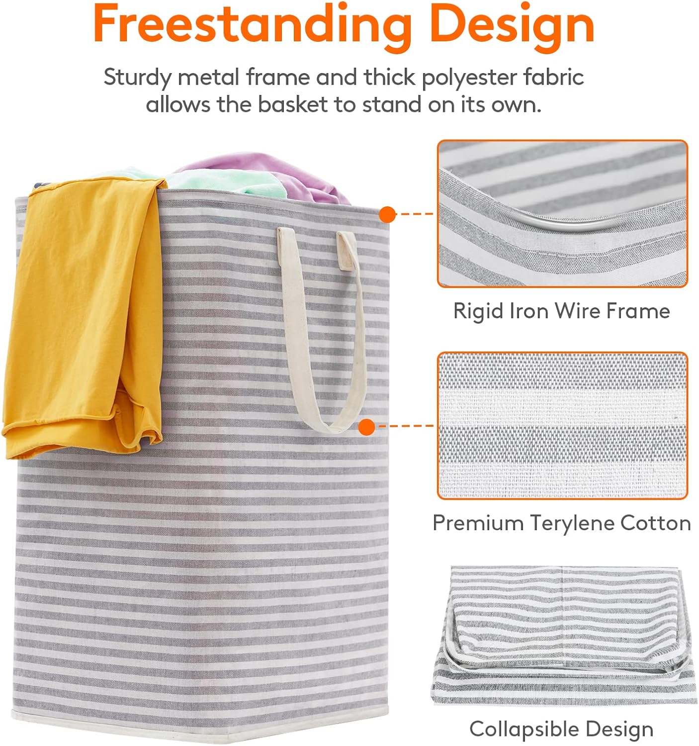 Lifewit Laundry Hamper Large Collapsible Laundry Basket, Freestanding Waterproof Clothes Hamper