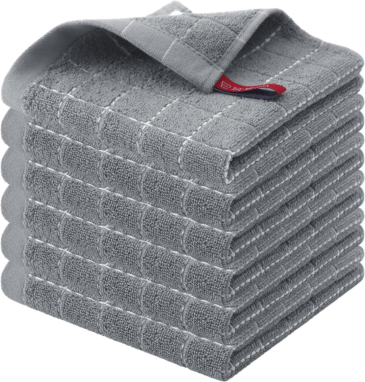 Homaxy 100% Cotton Terry Kitchen Dish Cloths, Ultra Soft and Absorbent Dish Towels for Kitchen