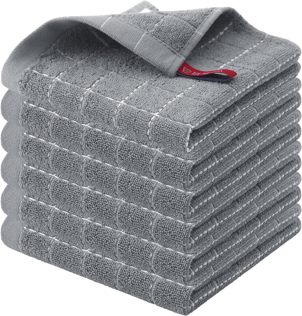 Homaxy 100% Cotton Terry Kitchen Dish Cloths, Ultra Soft and Absorbent Dish Towels for Kitchen
