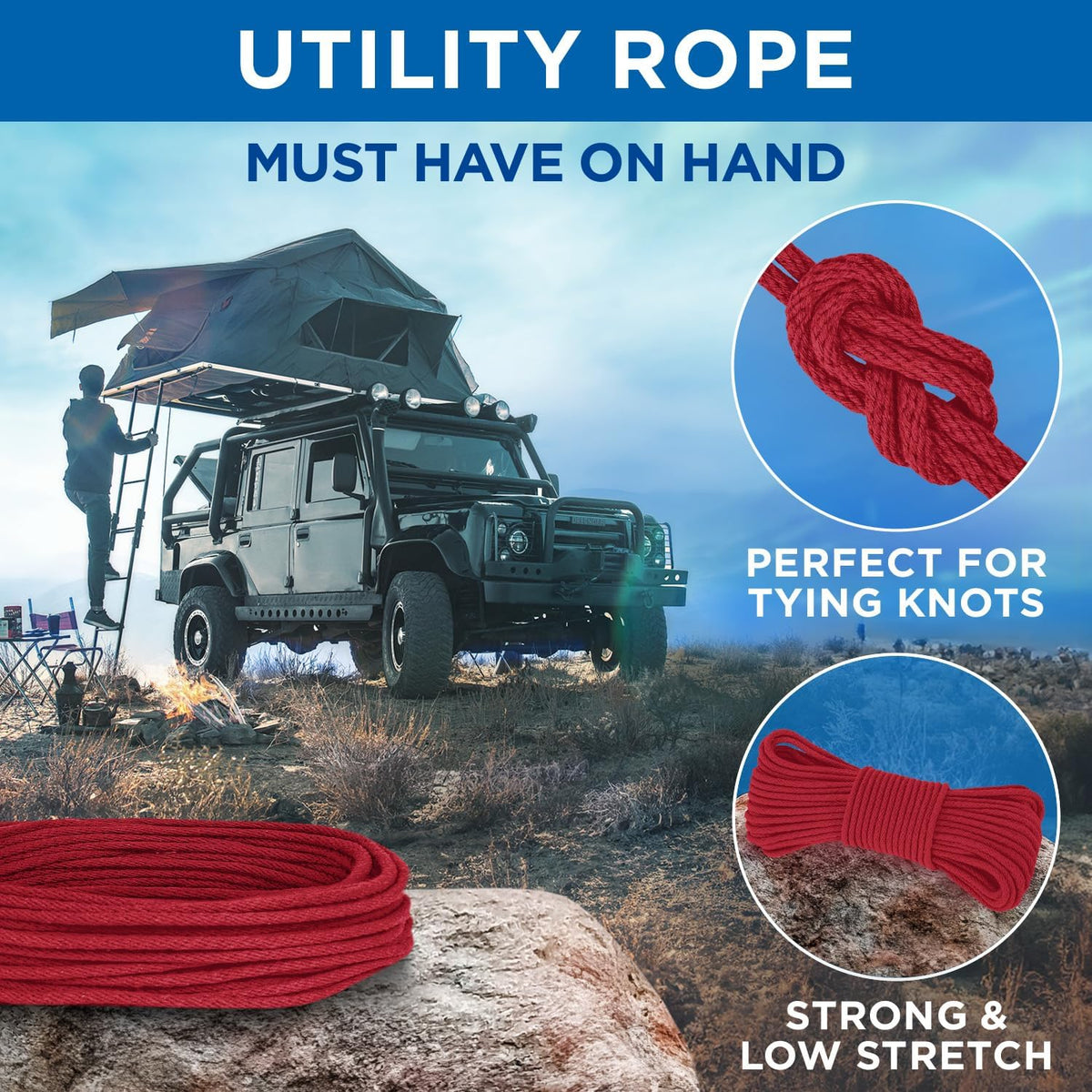 TECEUM Cotton Rope 3/16” (5 mm) – 100 FT – Strong All-Purpose Braided Rope – Natural Cotton – for