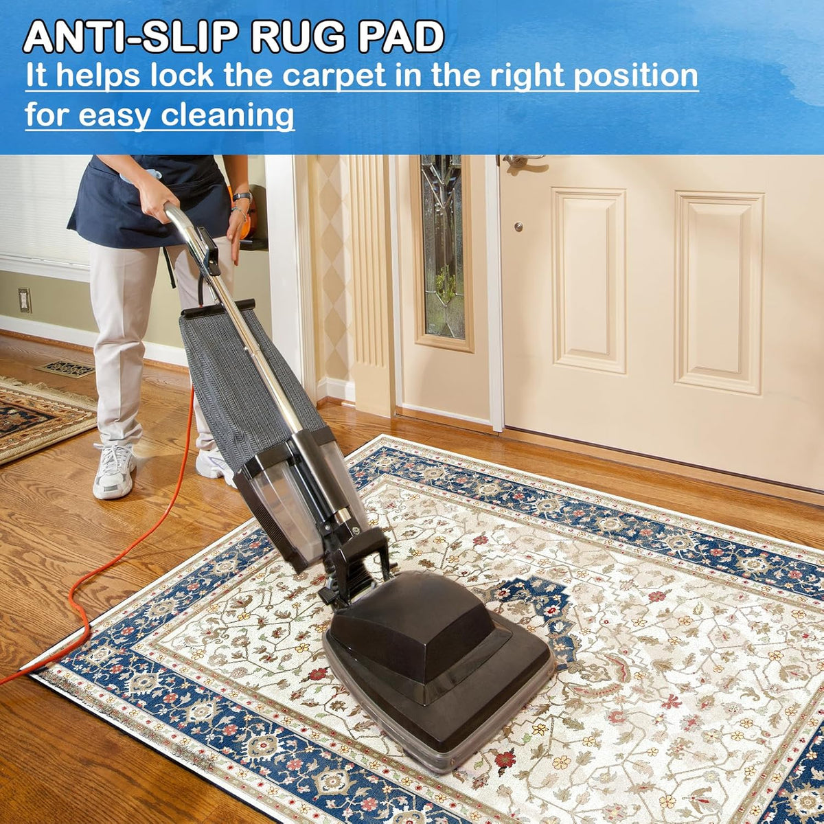 Non-Slip Rug Pads 5 x 8ft, 100% Waterproof Extra Large Area Rugs Non Skid Rug Pad for All Floors