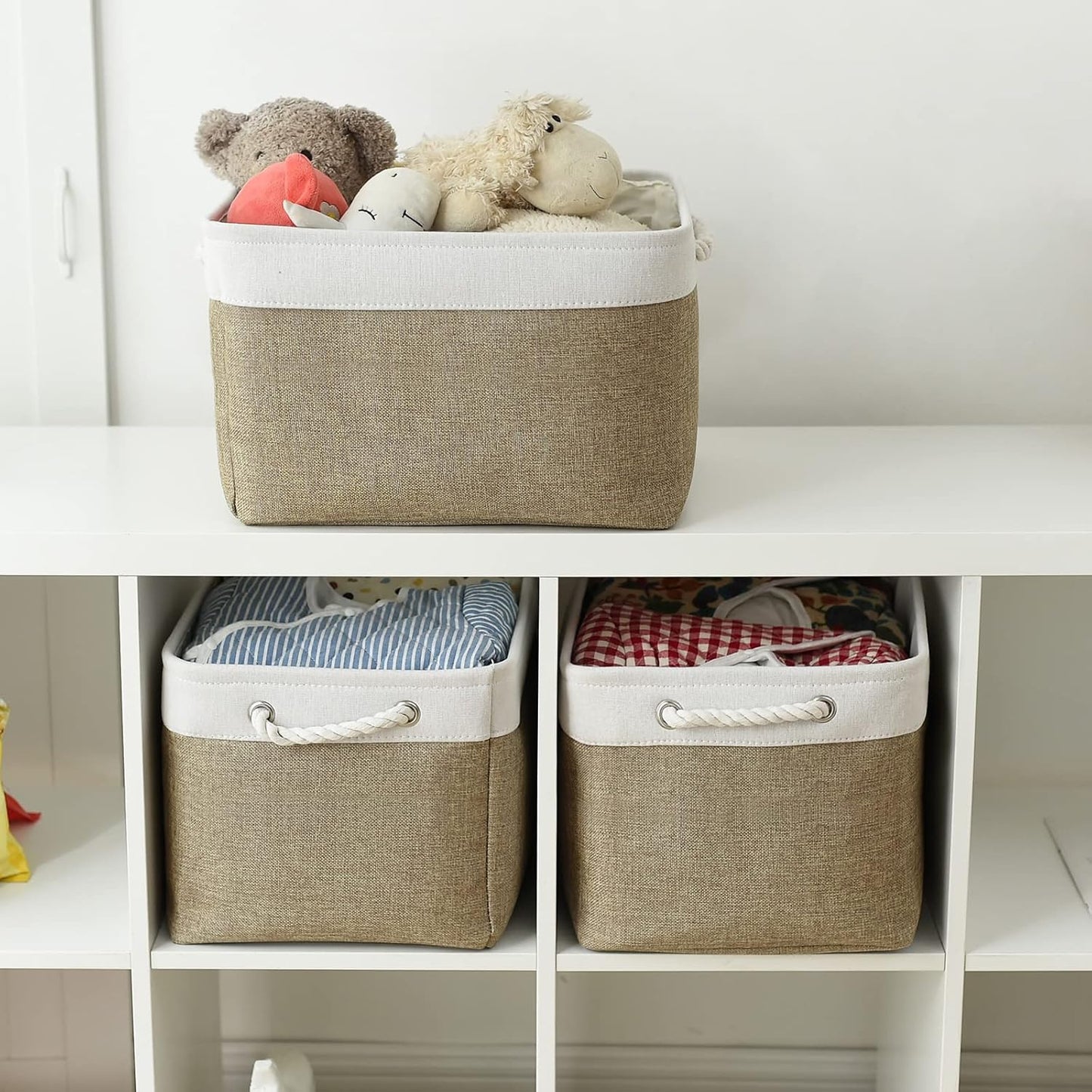 TheWarmHome Organization and Storage Basket for Gifts Empty - 16x12x12 inch Cube Storage bin 3 Pack