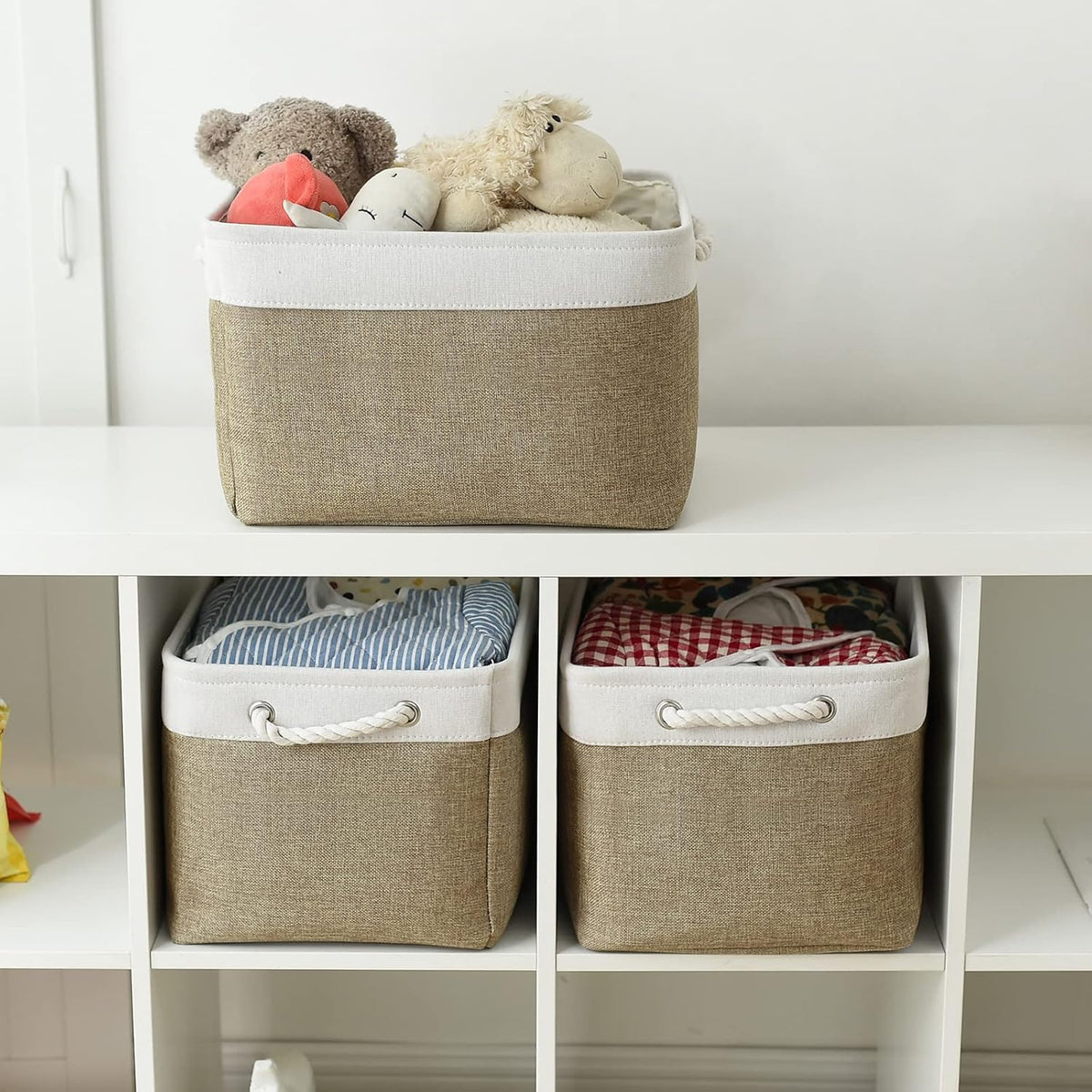 TheWarmHome Organization and Storage Basket for Gifts Empty - 16x12x12 inch Cube Storage bin 3 Pack