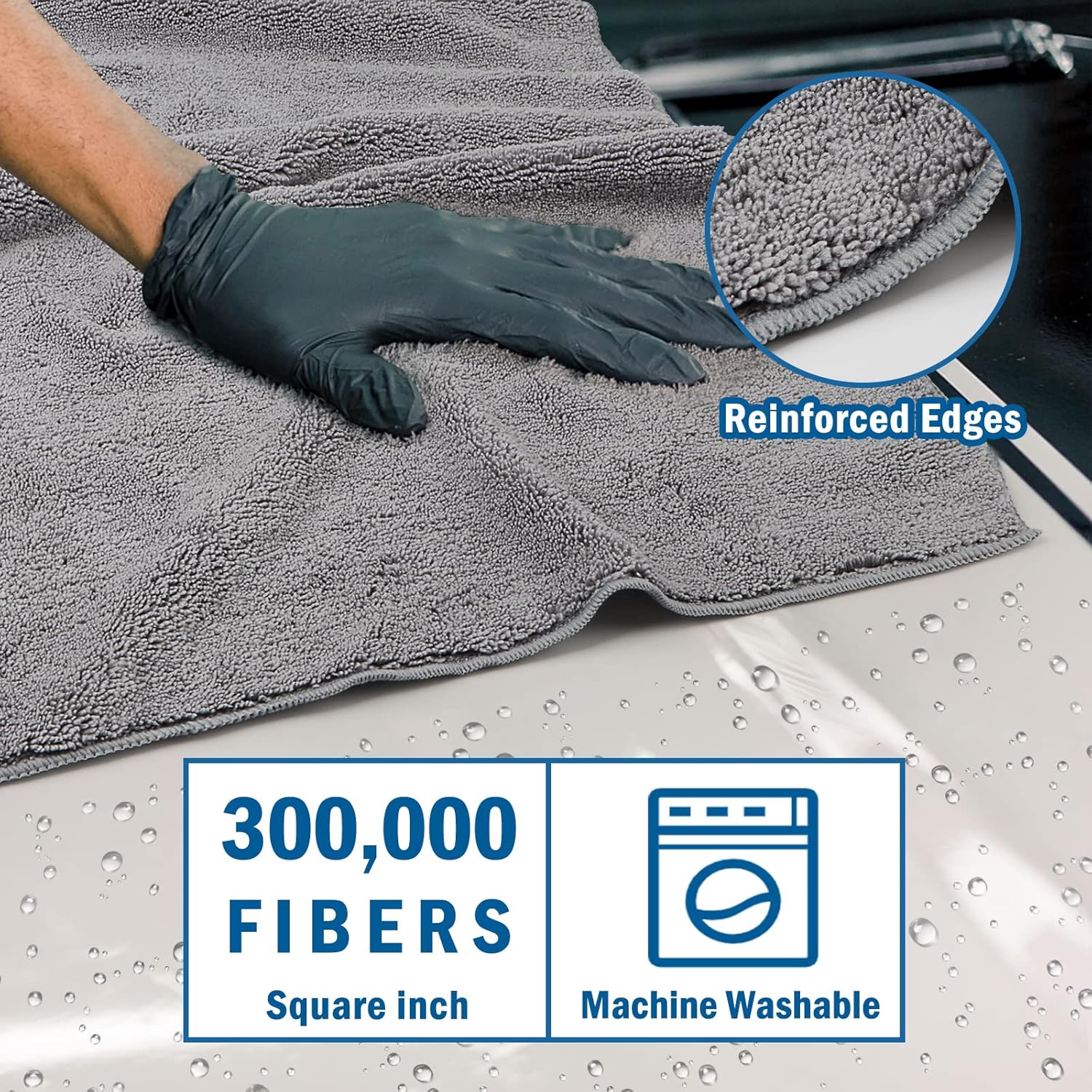 HOMEXCEL Professional Large Microfiber Car Drying Towels 2 Pack, Lint Free, Scratch Free, Highly