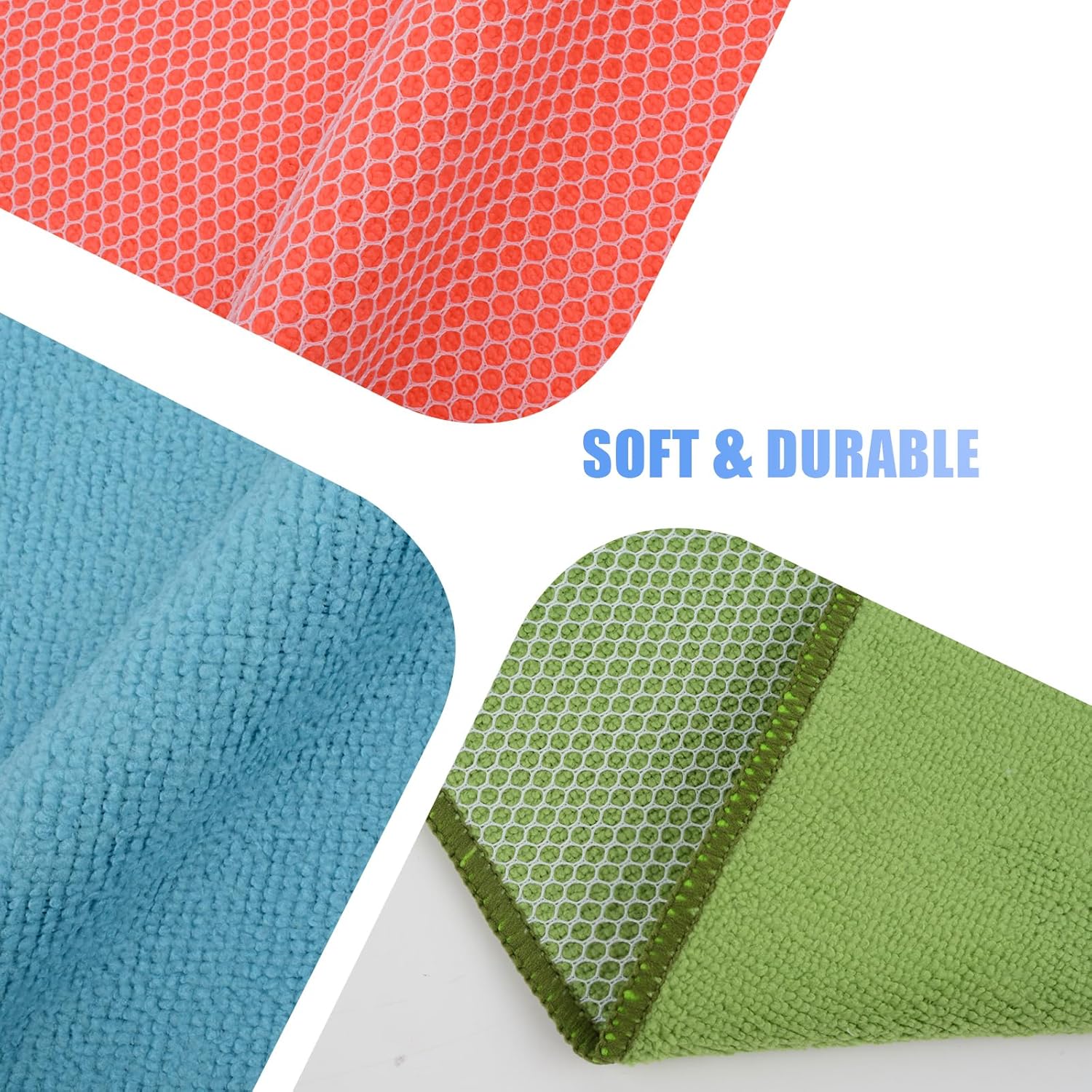 KinHwa Kitchen Washcloths for Dishes Absorbent Microfiber Dish Cloths Quick Dry Dish Rags with Poly