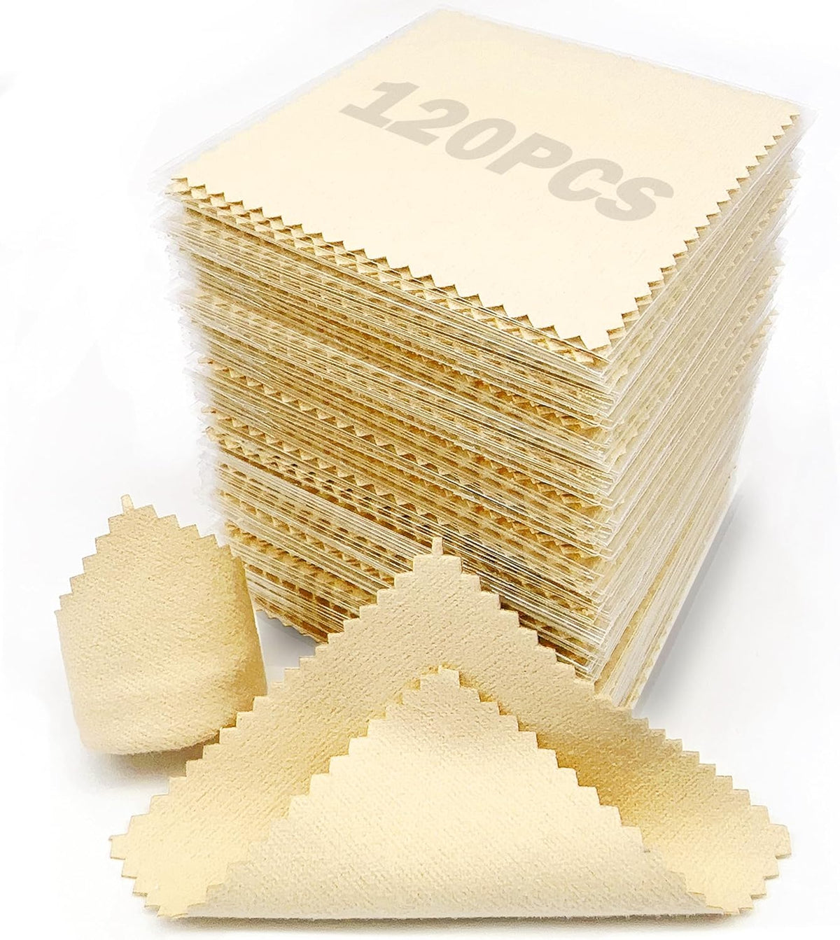 XIAOXINGYUN 120 PCS Jewelry Cleaning Cloth Jewelry Polishing Cloths Individually Wrapped Silver