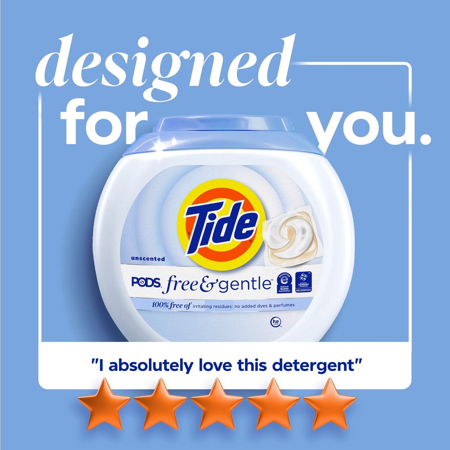 Tide PODS Free & Gentle Laundry Detergent Soap Pacs, 112 Count, Tide PODS Laundry Detergent