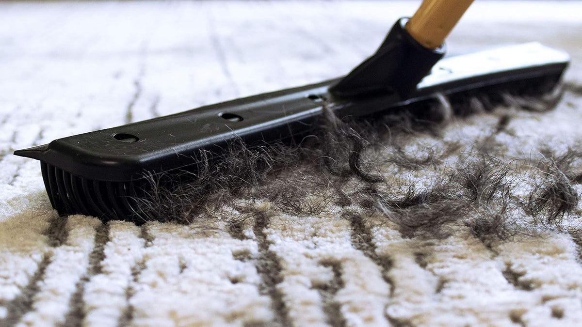 FURemover Pet Hair Rubber Broom 2-Piece Set containing Original and PRO Furemover Brooms for