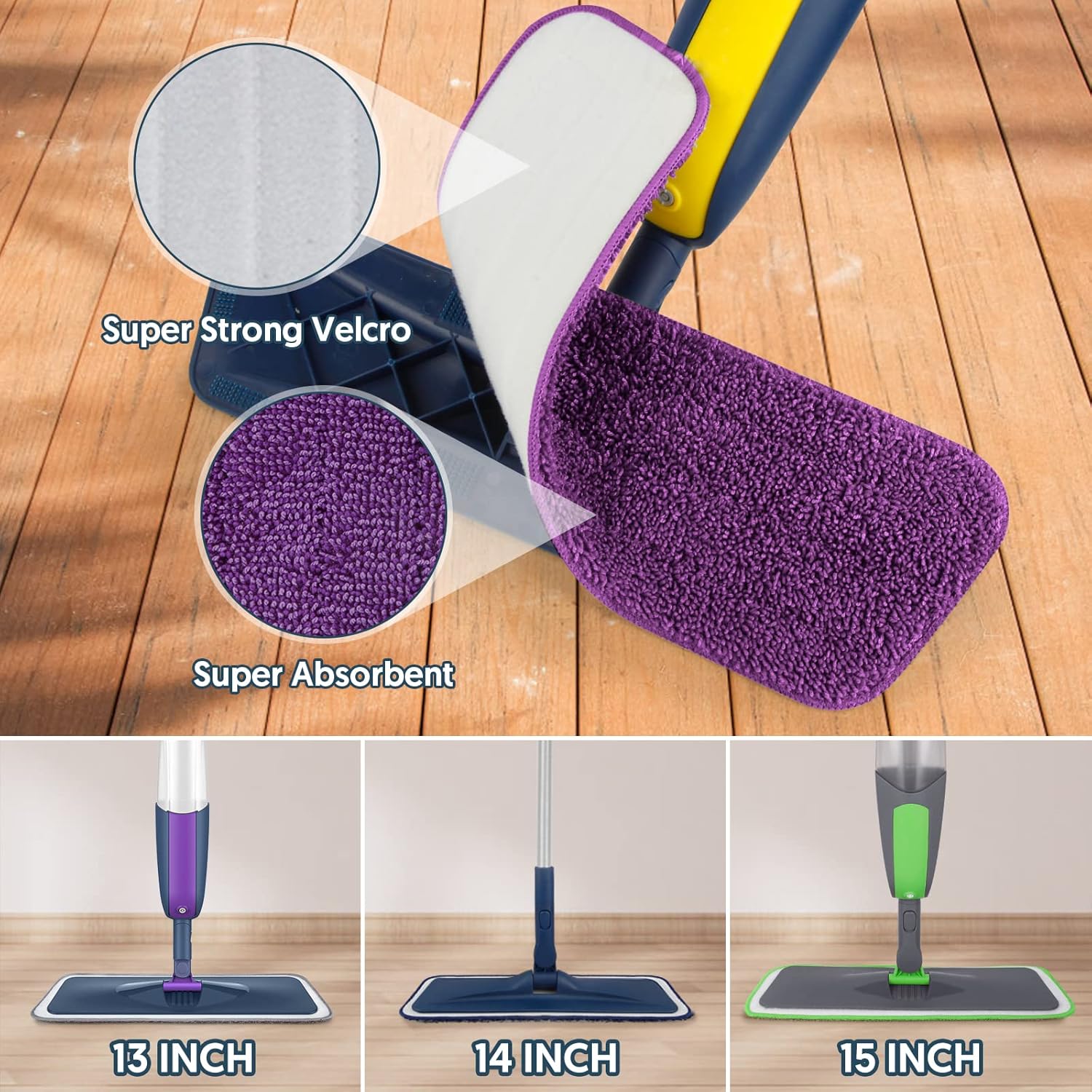 7 Count Reusable Mop Pads for Swiffer PowerMop -MEXERRIS Microfiber Wet Mops Refills PowerMop Pads