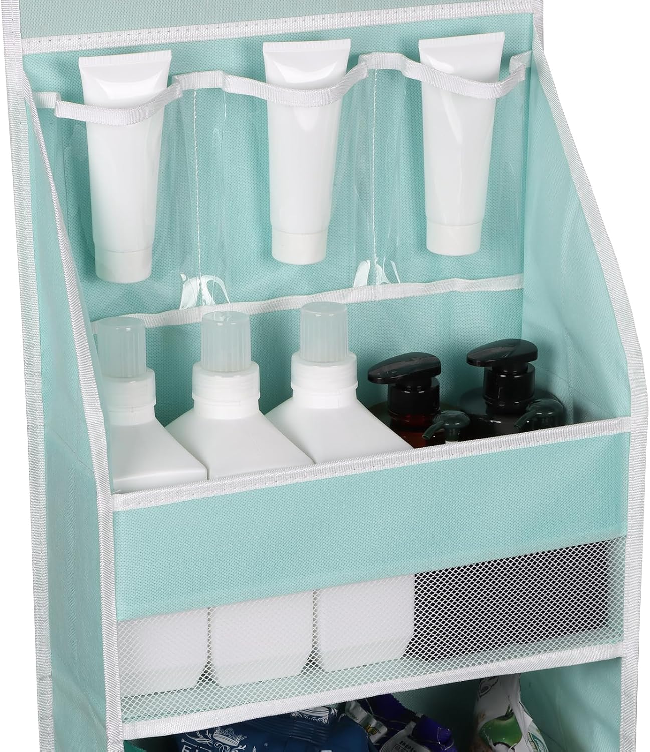 Univivi 5-Shelf Fabric Door Storage Over Door Hanging Organizer with 4 Large Pockets and 3 Small