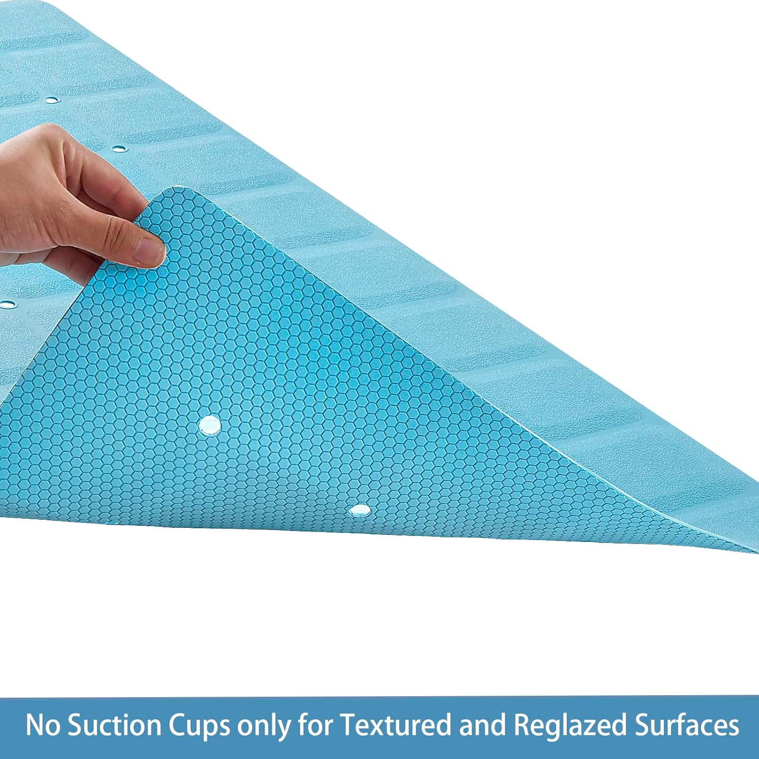 Foldable Silicone Bathtub Mat: Jumbo Size Heavy Duty Safety Bath Mat for Tub Without Suction Cups