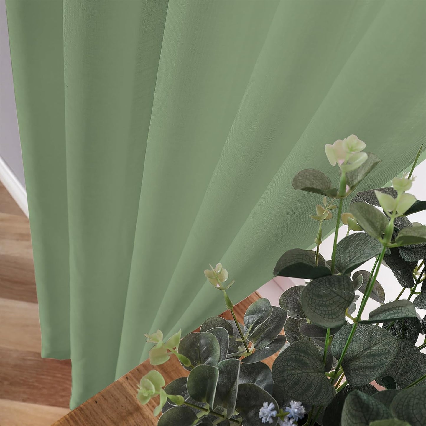 Tollpiz Sheer Tier Curtains Kitchen Linen Textured Half Curtain Sheers Light Filtering Rod Pocket