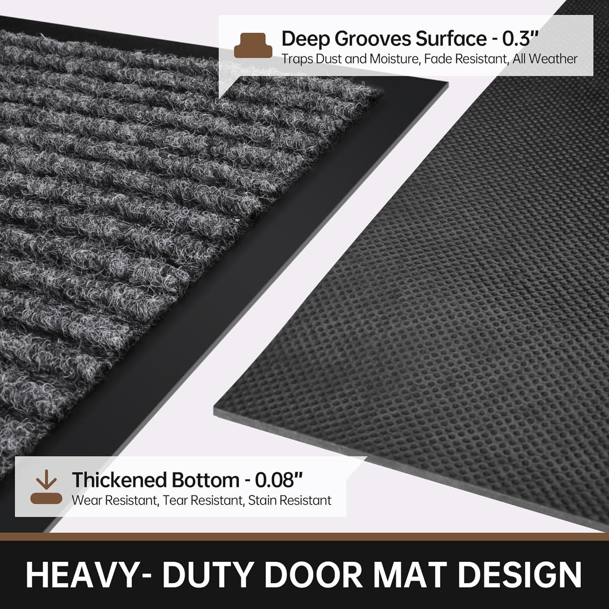 Front Door Mat, 72" x 24" Heavy Duty Indoor Outdoor Doormat, Non-Slip Welcome Mats for Entryway