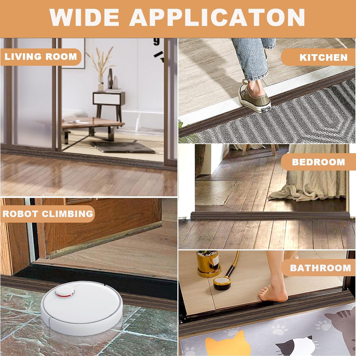 Vinyl Door Threshold Flooring Transition Strip Self Adhesive Carpet Edging Strip for Laminate