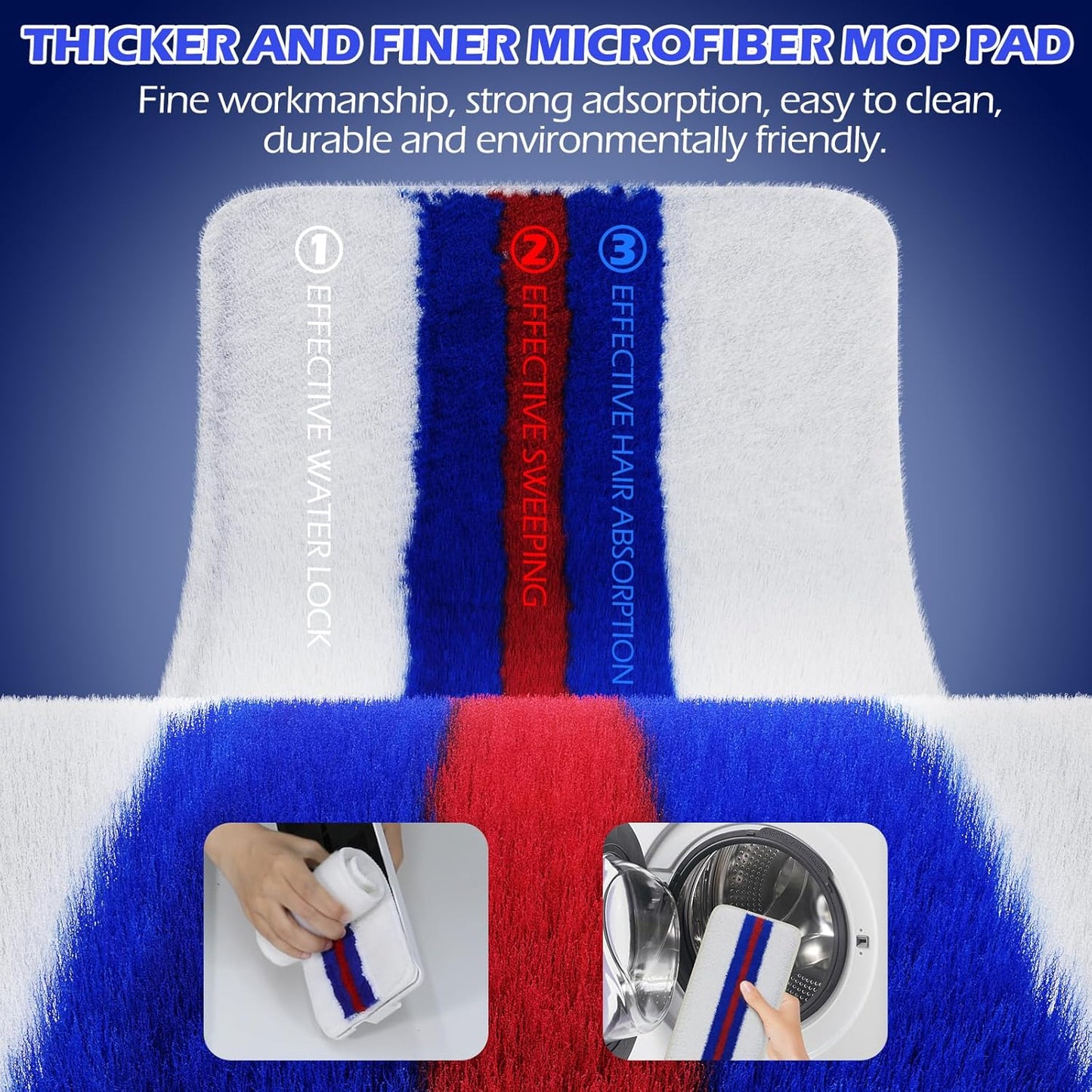 Mop and Bucket Set,Midyb Flat Mops and Bucket System with 2 Microfiber Pads,Mop and Bucket with