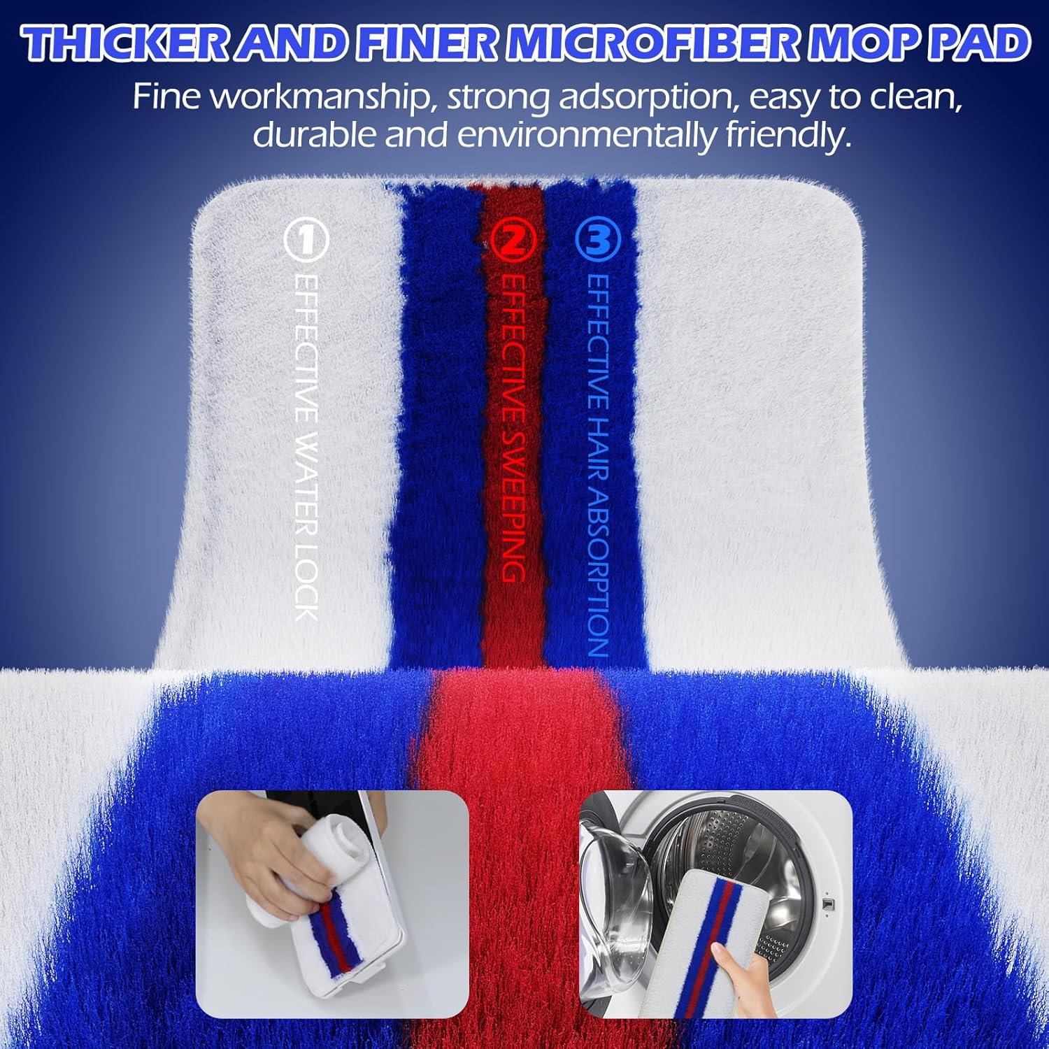 Mop and Bucket Set,Midyb Flat Mops and Bucket System with 2 Microfiber Pads,Mop and Bucket with