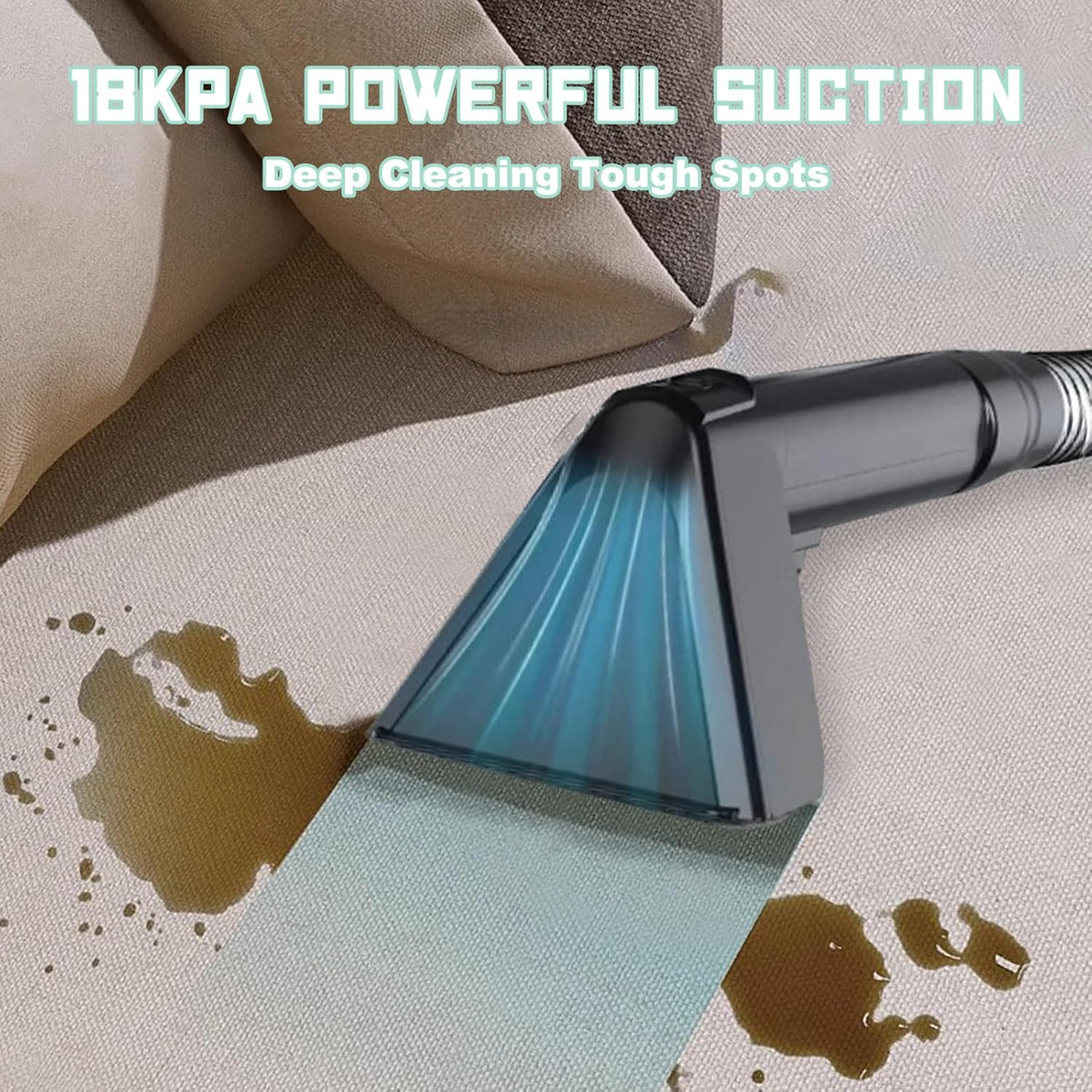 Portable Carpet & Upholstery Cleaner, Deep Cleaning for Rugs, Couch, Car Interiors Stains, Pet &