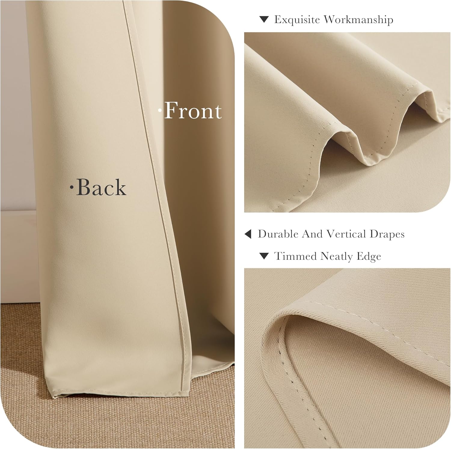 PONY DANCE Blackout Curtains for Bedroom 72 Inch Length 2 Panels Set, Privacy Thermal Insulated
