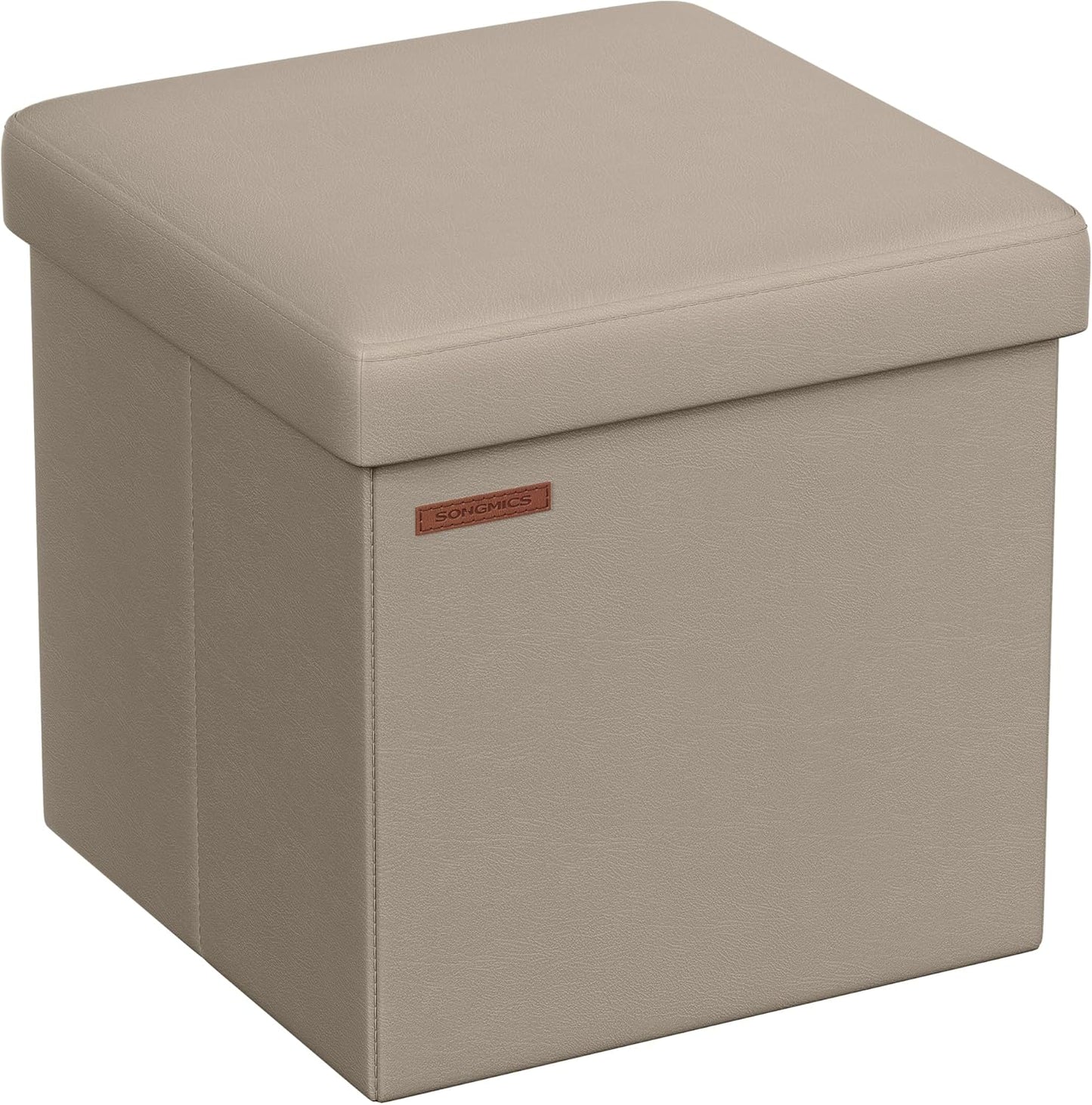 SONGMICS Mazie Collection - 15 Inches Ottoman with Storage, Footstool, Storage Ottoman, Load 660