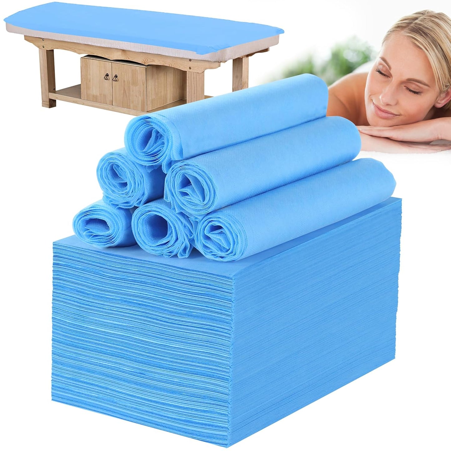 Disposable Bed Sheets for Massage Table 200 Pcs 31" x 71" Waterproof Massage Table Sheets Soft Non