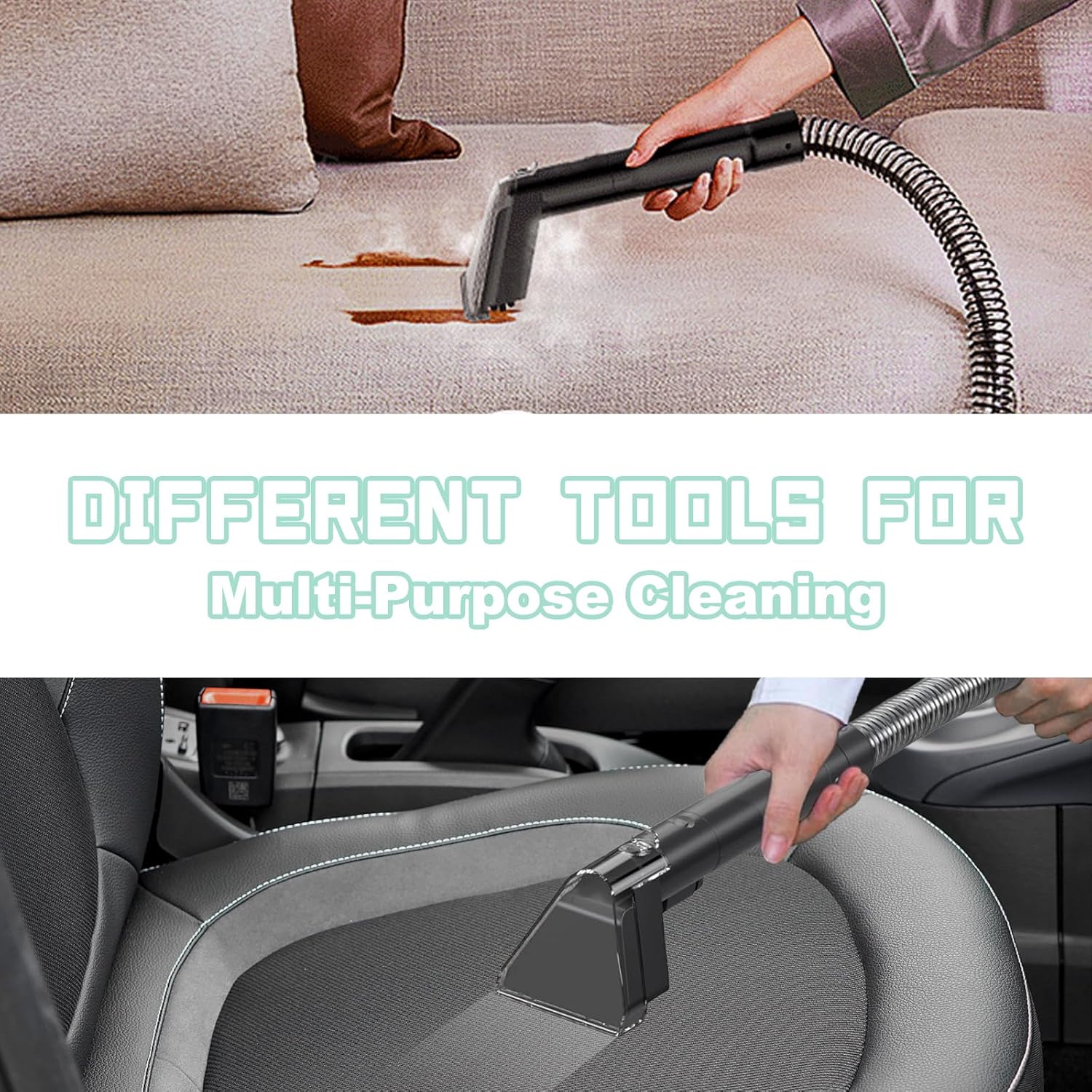 Portable Carpet & Upholstery Cleaner, Deep Cleaning for Rugs, Couch, Car Interiors Stains, Pet &