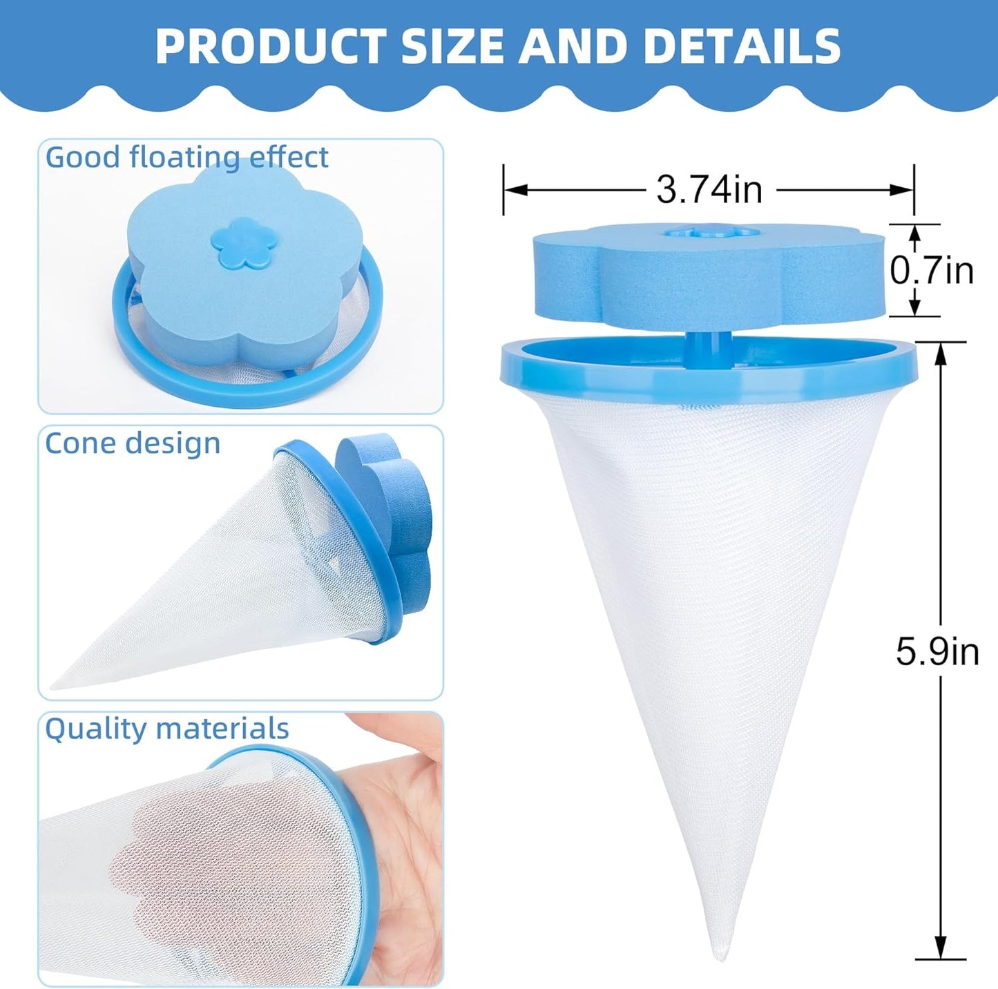 Pet Hair Remover for Laundry,Lint Catcher for Laundry,Washing Machine Floating Lint Mesh