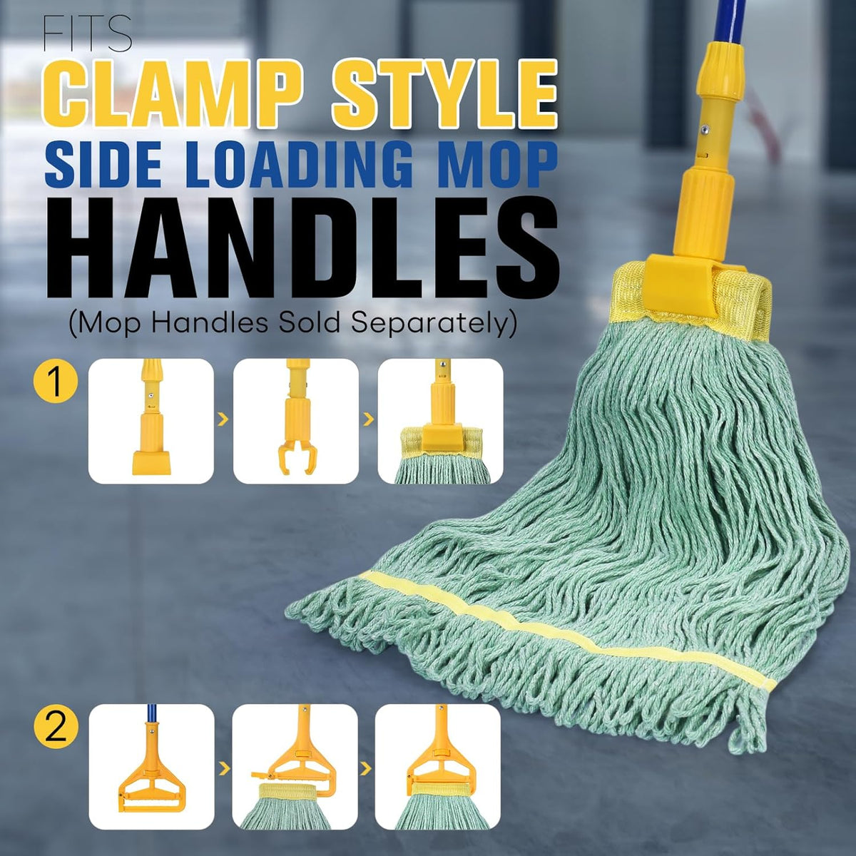 Matthew Cleaning Commercial Mop Head Replacement, 5 Inch Wide Headband, Looped End Cotton Blend