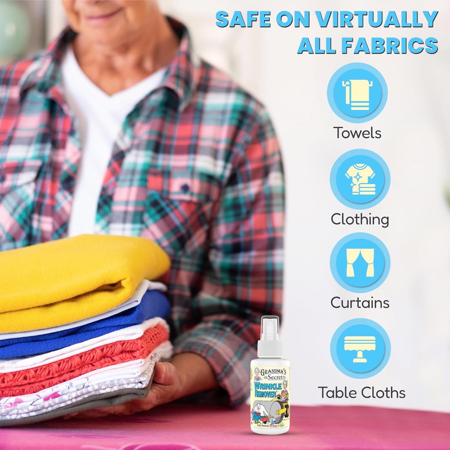 Grandma's Secret Wrinkle Remover - Wrinkle Release Spray, Odor Eliminator, and Fabric Refresher