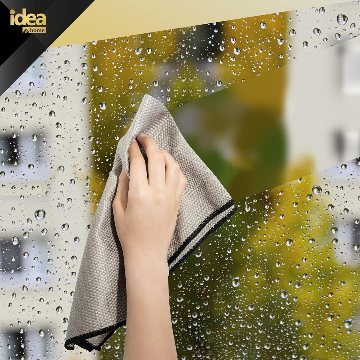 Idea Home Glass Microfiber Cleaning Cloth with Absorbent and Lint Free Material - Large Wine Glass