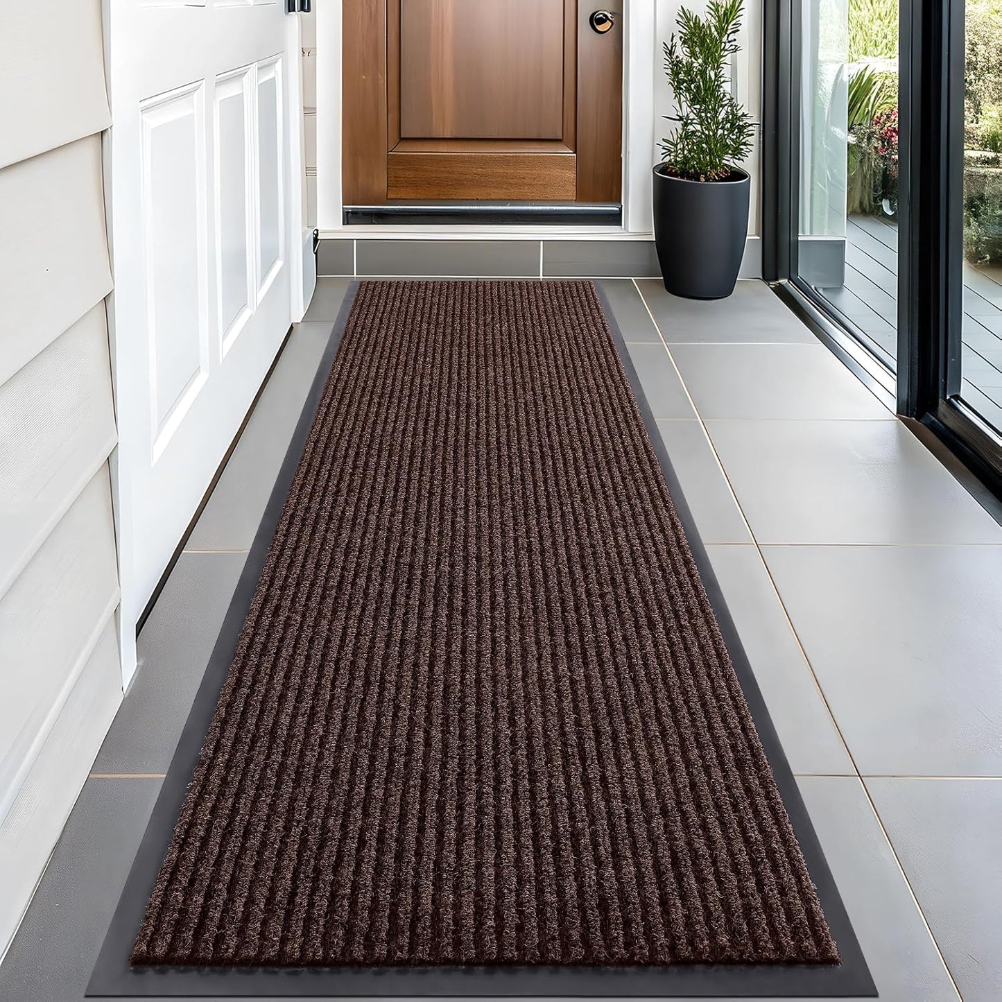 OLANLY Front Door Mat Indoor Outdoor Entrance, Waterproof Heavy Duty Doormat, Fade Resistant, Low