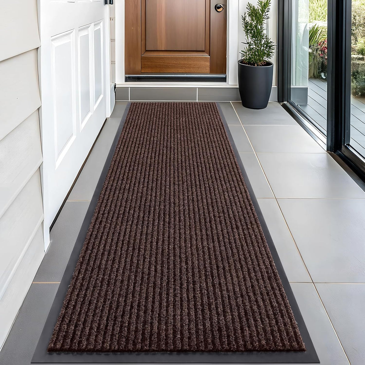 OLANLY Front Door Mat Indoor Outdoor Entrance, Waterproof Heavy Duty Doormat, Fade Resistant, Low