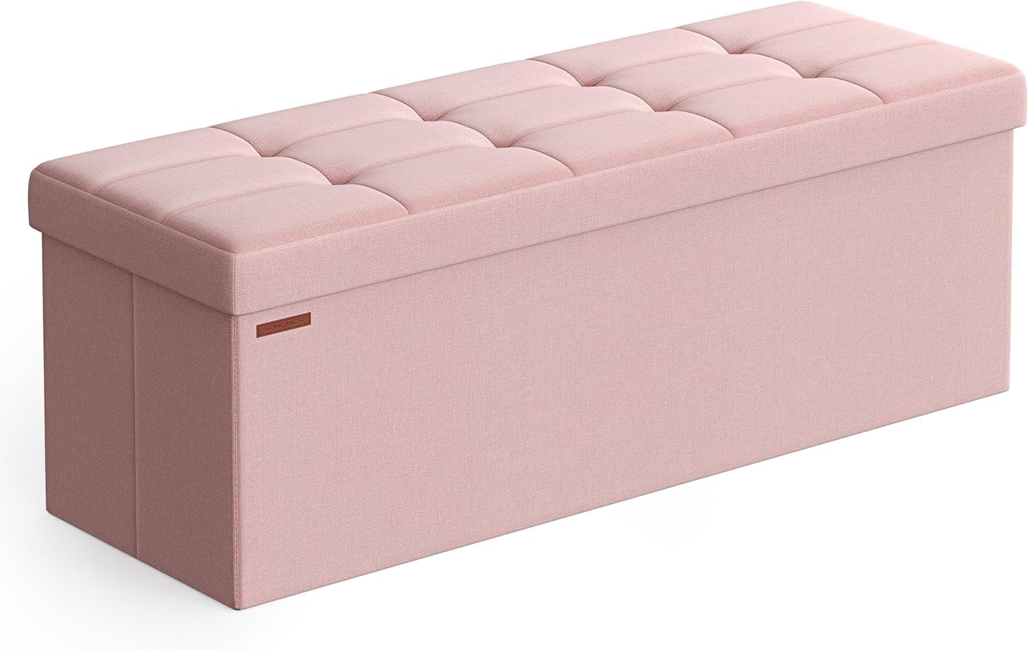 SONGMICS MAZIE Collection - 43 Inches Folding Storage Ottoman Bench, Ottoman Foot Rest, End of Bed