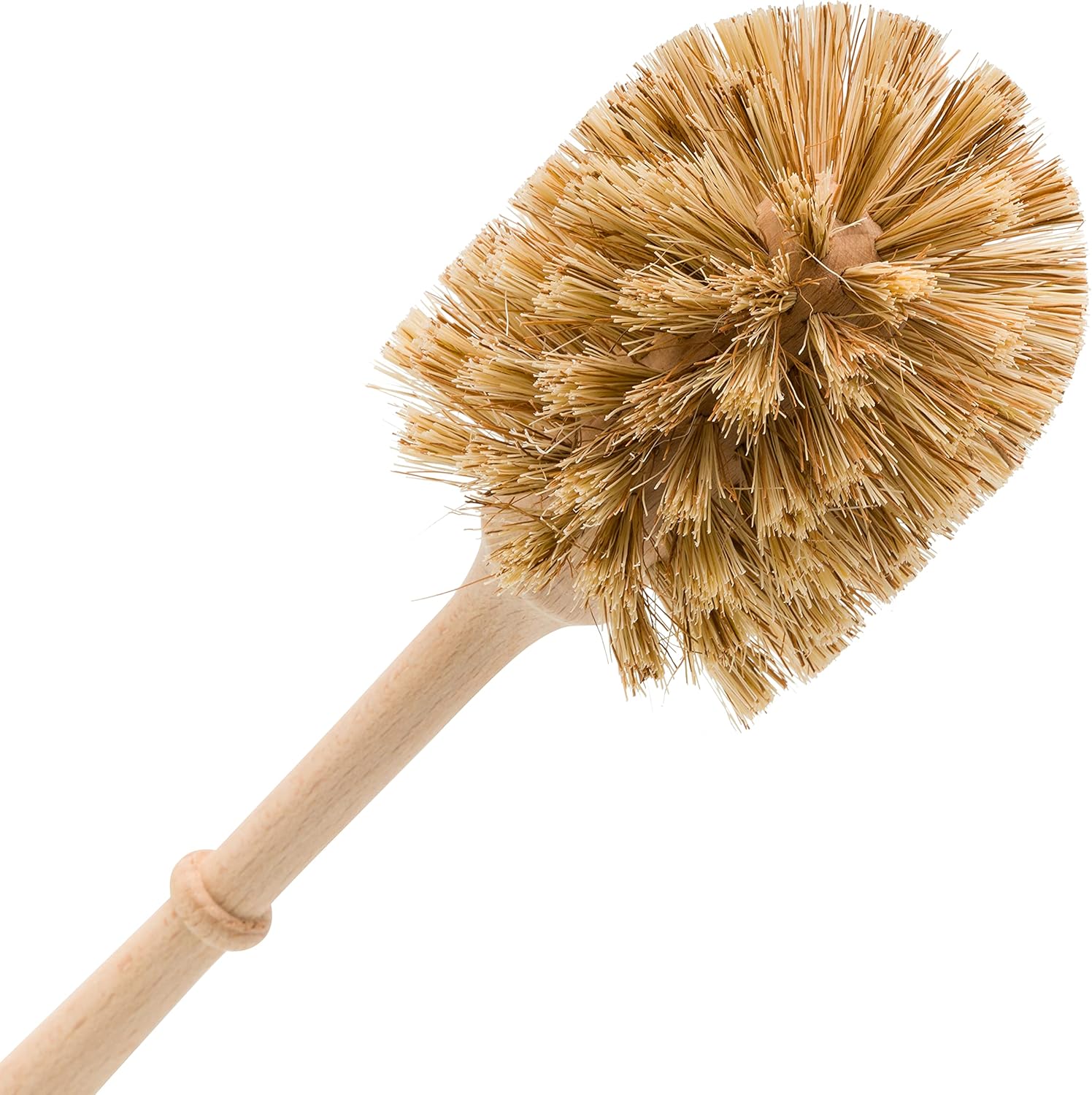 REDECKER Stiff Union Fiber Toilet Brush with Untreated Beechwood Handle - 14-1/2-inches - Made in